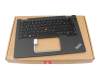 Teclado incl. topcase DE (alemán) negro/canaso con retroiluminacion y mouse stick (no WWAN) original para Lenovo ThinkPad X13 Yoga G3 (21AW/21AX)