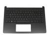 Teclado incl. topcase DE (alemán) negro/canaso original para HP 14s-dp0000