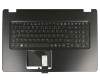 Teclado incl. topcase DE (alemán) negro/negro con retroiluminacion original para Acer Aspire F17 (F5-771G)