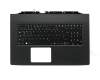 Teclado incl. topcase DE (alemán) negro/negro con retroiluminacion original para Acer Aspire V 17 Nitro (VN7-792G)