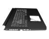 Teclado incl. topcase DE (alemán) negro/negro con retroiluminacion original para Acer Nitro 5 AN517-41