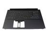Teclado incl. topcase DE (alemán) negro/negro con retroiluminacion original para Acer Predator Helios 300 (PH317-54)