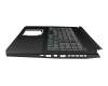 Teclado incl. topcase DE (alemán) negro/negro con retroiluminacion original para Acer Predator Helios 300 (PH317-54)