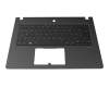 Teclado incl. topcase DE (alemán) negro/negro con retroiluminacion original para Acer TravelMate P6 TMP614-51T-G2