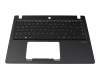 Teclado incl. topcase DE (alemán) negro/negro con retroiluminacion original para Acer TravelMate X3 (TMX3410-M)