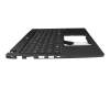 Teclado incl. topcase DE (alemán) negro/negro con retroiluminacion original para Acer TravelMate X3 (TMX3410-M)