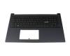 Teclado incl. topcase DE (alemán) negro/negro con retroiluminacion original para Asus F1704VA