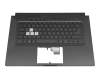 Teclado incl. topcase DE (alemán) negro/negro con retroiluminacion original para Asus FX516PC