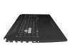 Teclado incl. topcase DE (alemán) negro/negro con retroiluminacion original para Asus TUF Gaming A17 FA706IU