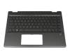Teclado incl. topcase DE (alemán) negro/negro con retroiluminacion original para HP Pavilion x360 14-dh0100