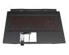 Teclado incl. topcase DE (alemán) negro/negro con retroiluminacion original para MSI GF76 Katana 11UE/11UEK (MS-17L1)