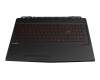Teclado incl. topcase DE (alemán) negro/negro con retroiluminacion original para MSI GL63 8RD (MS-16P6)