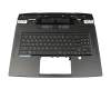 Teclado incl. topcase DE (alemán) negro/negro con retroiluminacion original para MSI GT77 12UGS-011