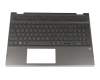 Teclado incl. topcase DE (alemán) negro/negro con retroiluminacion para HP Pavilion x360 15-cr0400