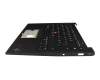 Teclado incl. topcase DE (alemán) negro/negro con retroiluminacion y mouse stick (Wi-Fi) original para Lenovo ThinkPad X1 Carbon G10 (21CC)