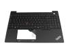 Teclado incl. topcase DE (alemán) negro/negro con retroiluminacion y mouse stick original para Lenovo ThinkPad E16 G2 (21M6)