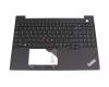 Teclado incl. topcase DE (alemán) negro/negro con retroiluminacion y mouse stick original para Lenovo ThinkPad E16 Gen 1 (21JQ)