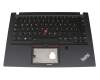Teclado incl. topcase DE (alemán) negro/negro con retroiluminacion y mouse stick original para Lenovo ThinkPad T14s (20T1/20T0)