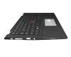 Teclado incl. topcase DE (alemán) negro/negro con retroiluminacion y mouse stick original para Lenovo ThinkPad X13 Yoga (20SY/20SX)
