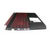 Teclado incl. topcase DE (alemán) negro/negro/rosé con retroiluminacion original para Acer Nitro 5 (AN515-43)