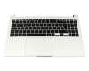 Teclado incl. topcase DE (alemán) negro/plateado (Win11) original para Samsung Galaxy Book 15 (NP750XDA)