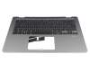 Teclado incl. topcase DE (alemán) negro/plateado con retroiluminacion original para Asus VivoBook Flip 14 TP410UA