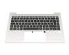 Teclado incl. topcase DE (alemán) negro/plateado con retroiluminacion original para HP EliteBook 640 G10