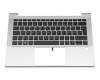 Teclado incl. topcase DE (alemán) negro/plateado con retroiluminacion original para HP ZBook Firefly 14 G7