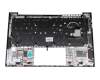 Teclado incl. topcase DE (alemán) negro/plateado con retroiluminacion original para HP ZBook Firefly 14 G7