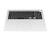 Teclado incl. topcase DE (alemán) negro/plateado con retroiluminacion original para LG Gram 17 (17Z90P-G)