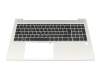 Teclado incl. topcase DE (alemán) negro/plateado con retroiluminacion y mouse stick original para HP EliteBook 850 G8
