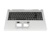 Teclado incl. topcase DE (alemán) negro/plateado original para Acer Extensa 15 (EX215-57)
