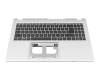 Teclado incl. topcase DE (alemán) negro/plateado original para Acer Extensa 15 (EX215-57-TCO)