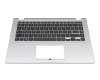 Teclado incl. topcase DE (alemán) negro/plateado original para Asus E410MA