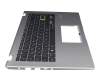 Teclado incl. topcase DE (alemán) negro/plateado original para Asus E410MA