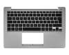 Teclado incl. topcase DE (alemán) negro/plateado original para Asus F201E