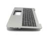 Teclado incl. topcase DE (alemán) negro/plateado original para Asus F555UB