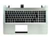 Teclado incl. topcase DE (alemán) negro/plateado original para Asus K56CA