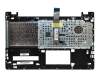 Teclado incl. topcase DE (alemán) negro/plateado original para Asus K56CB