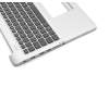 Teclado incl. topcase DE (alemán) negro/plateado original para Asus Transformer Book Flip TP550LA
