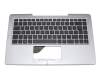 Teclado incl. topcase DE (alemán) negro/plateado original para Asus Transformer Book T300LA