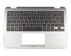 Teclado incl. topcase DE (alemán) negro/plateado original para Asus VivoBook Flip 12 TP203MAH