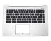 Teclado incl. topcase DE (alemán) negro/plateado original para Asus VivoBook S451LB