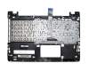 Teclado incl. topcase DE (alemán) negro/plateado original para Asus VivoBook S550CA