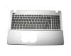 Teclado incl. topcase DE (alemán) negro/plateado original para Asus X550VX