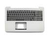 Teclado incl. topcase DE (alemán) negro/plateado original para Asus X555UB