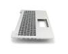 Teclado incl. topcase DE (alemán) negro/plateado original para Asus X555UB