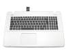 Teclado incl. topcase DE (alemán) negro/plateado original para Asus X751LDV