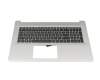 Teclado incl. topcase DE (alemán) negro/plateado original para HP 470 G9