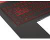 Teclado incl. topcase DE (alemán) negro/rojo/negro con retroiluminacion (Nvidia 1060) original para Acer Nitro 5 (AN515-52)
